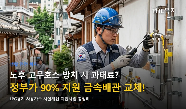 LPG용기 사용가구 시설개선 지원사업 금속배관 교체 모습