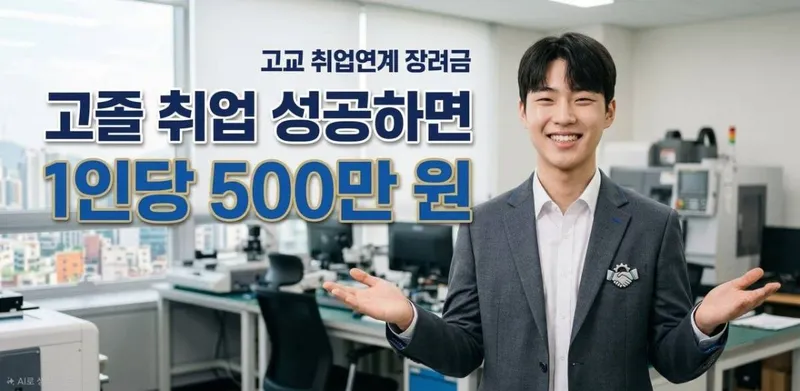 졸업 전 취업 성공한 고등학생에게 500만 원 장려금 일시 지급한다